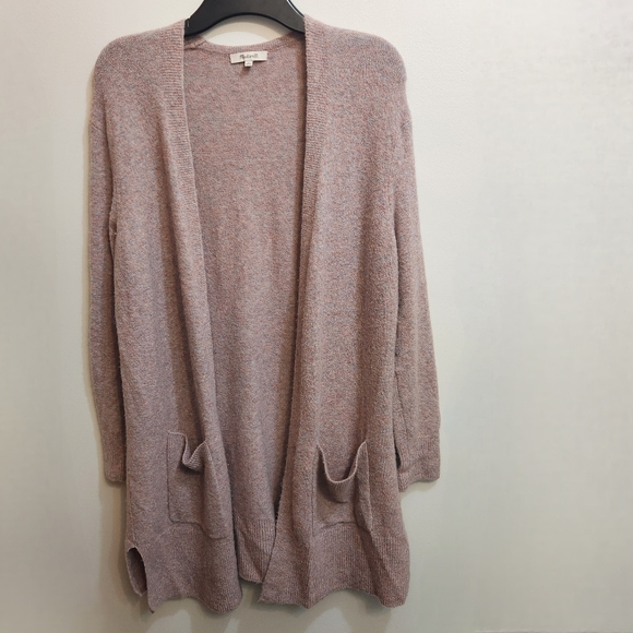 Madewell Kent Wool/Alpaca Blend Cardigan Sweater In Heather Carnation Size Small - Picture 3 of 9